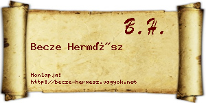 Becze Hermész névjegykártya